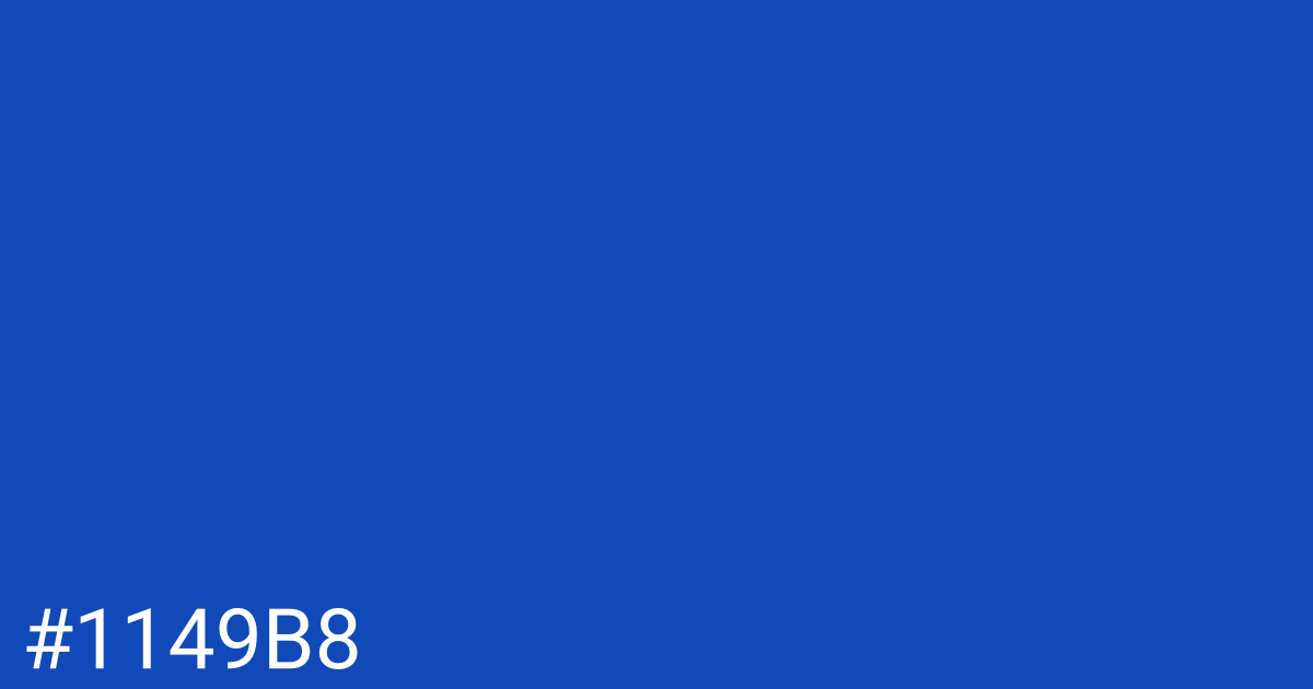 Hex color #1149b8 graphic