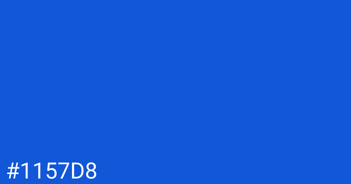 Hex color #1157d8 graphic