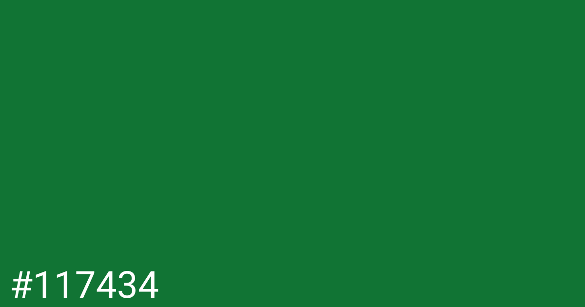 Hex color #117434 graphic