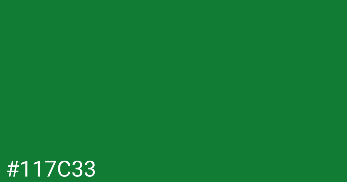 Hex color #117c33 graphic