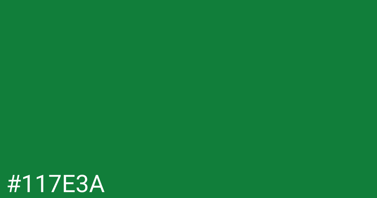 Hex color #117e3a graphic