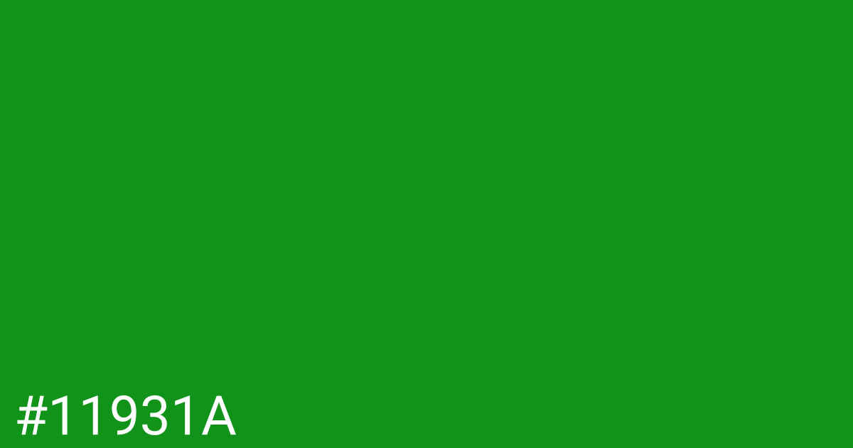 Hex color #11931a graphic
