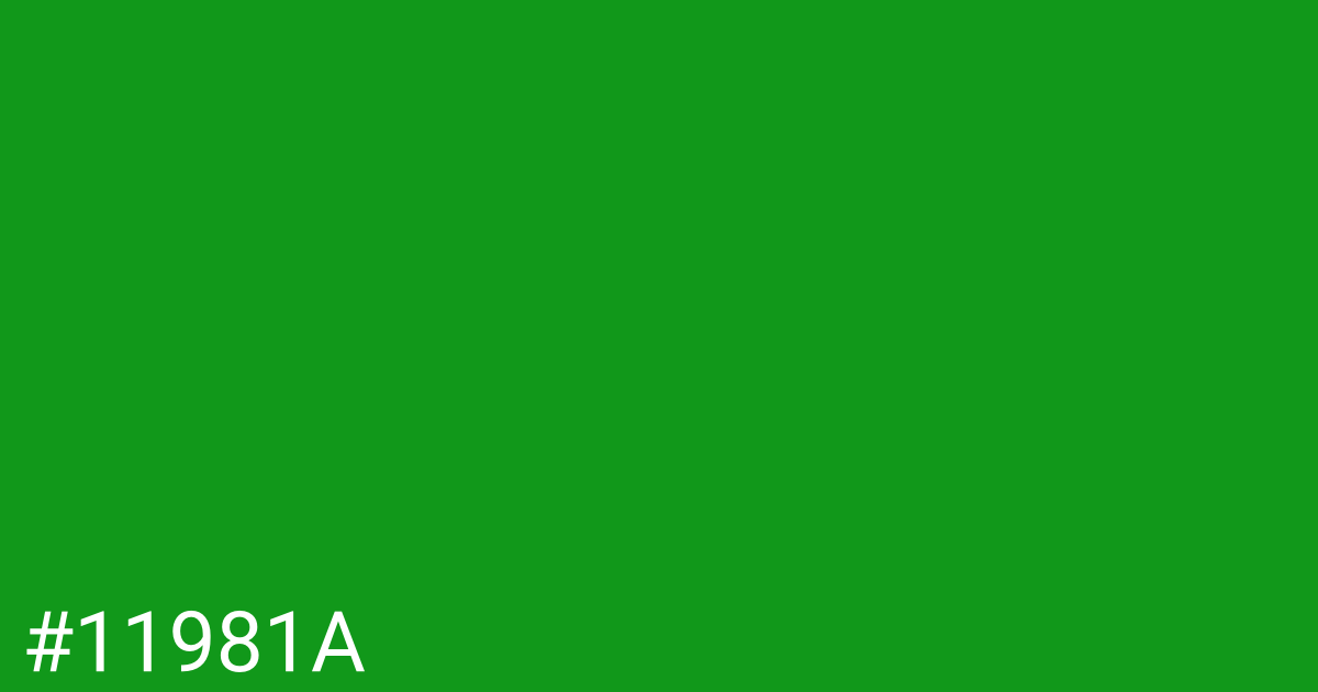 Hex color #11981a graphic