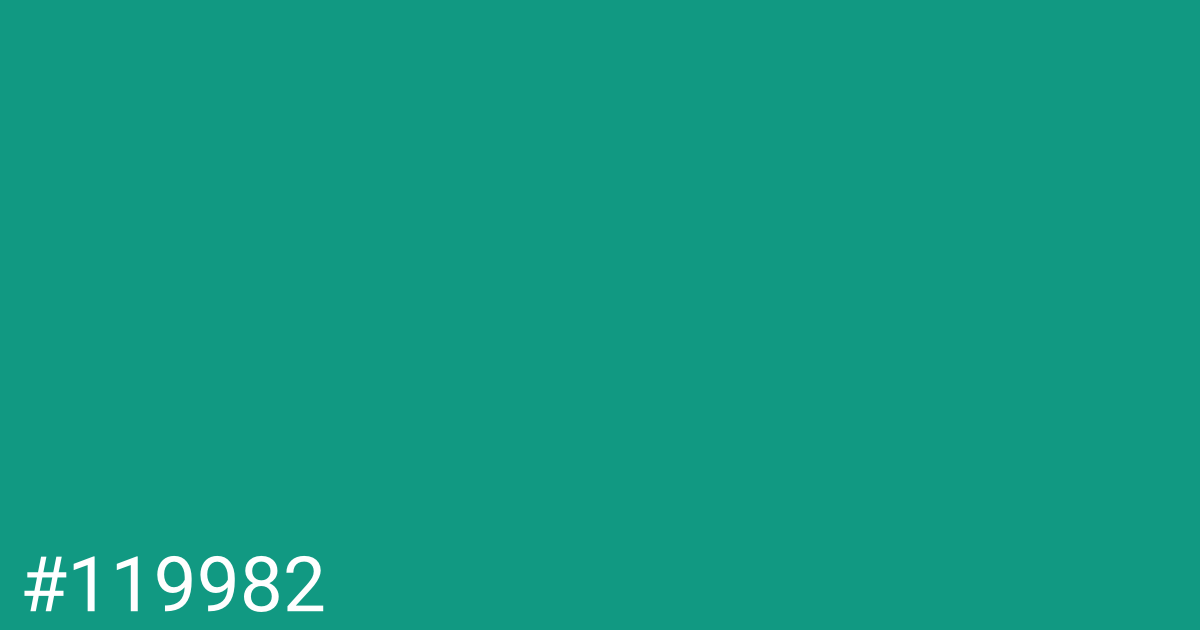 Hex color #119982 graphic