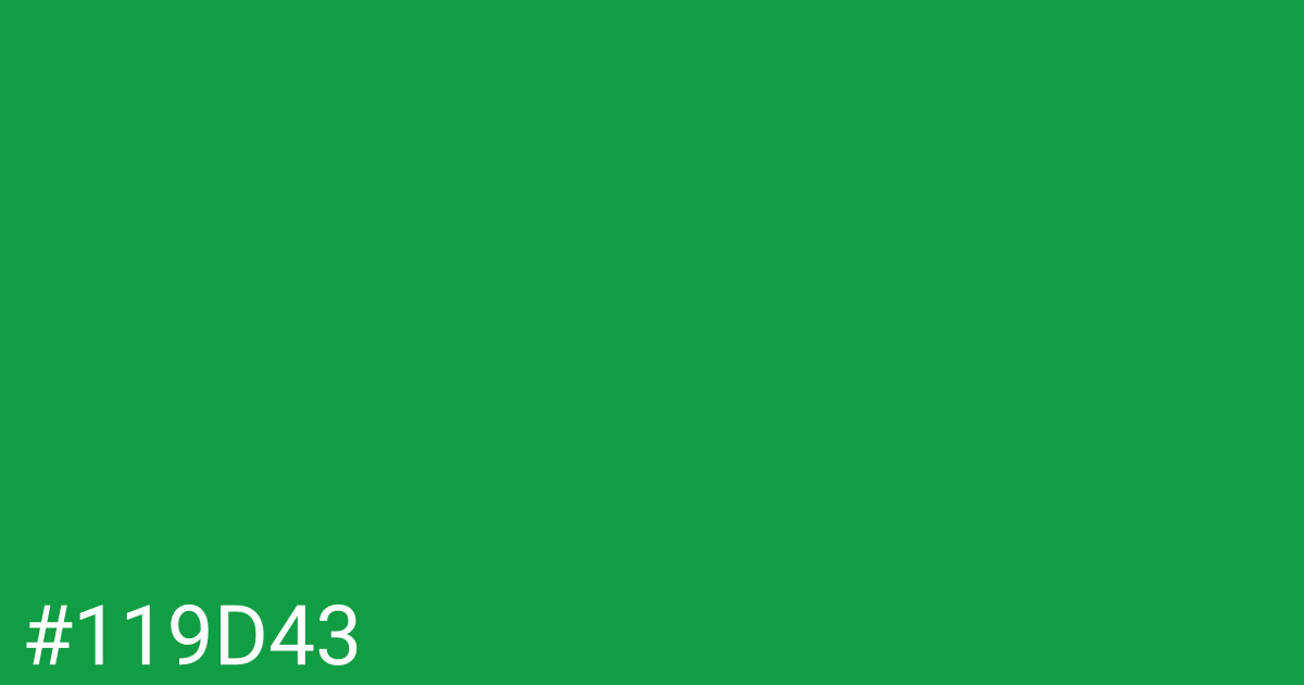 Hex color #119d43 graphic