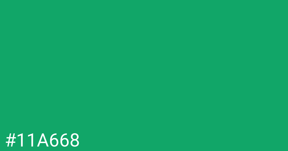 Hex color #11a668 graphic