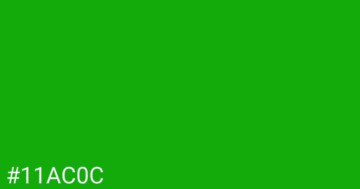 Hex color #11ac0c graphic