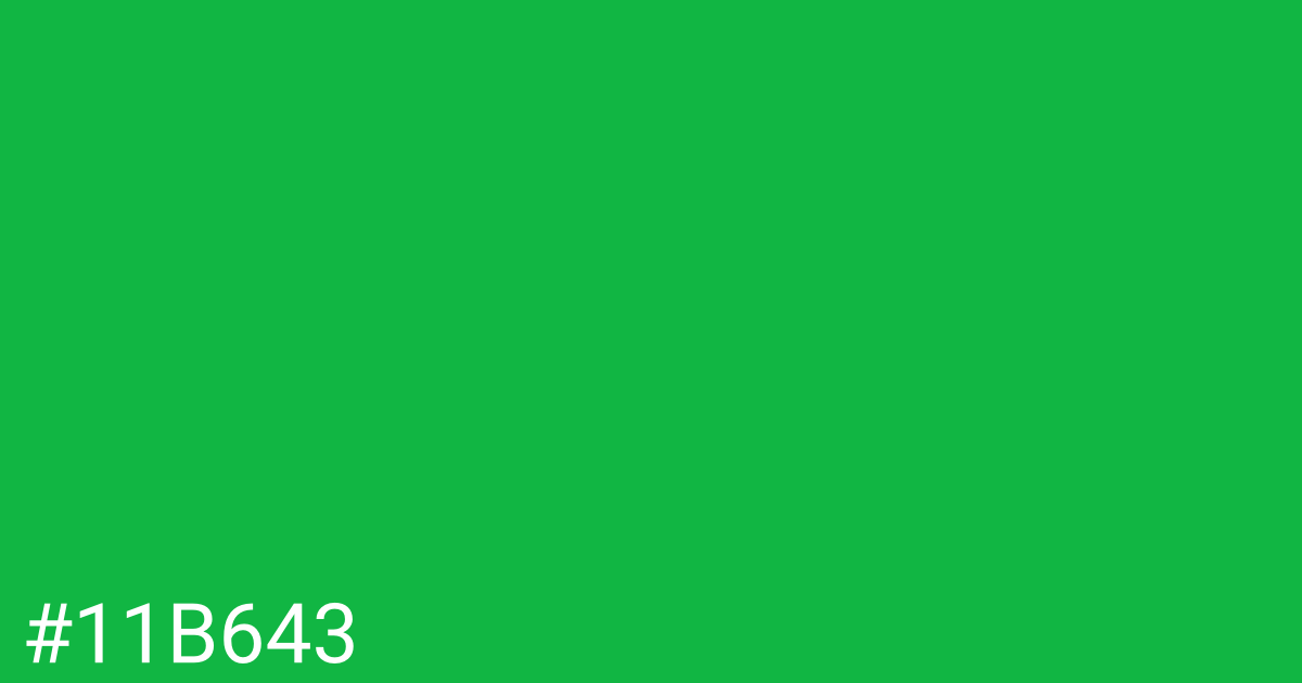 Hex color #11b643 graphic