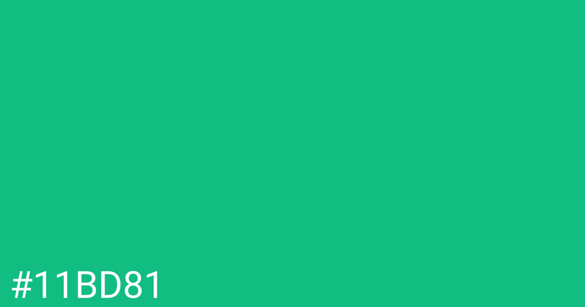 Hex color #11bd81 graphic