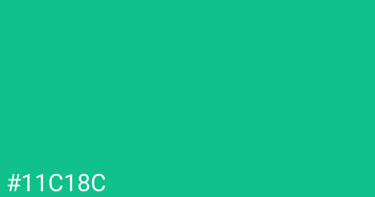 Hex color #11c18c graphic