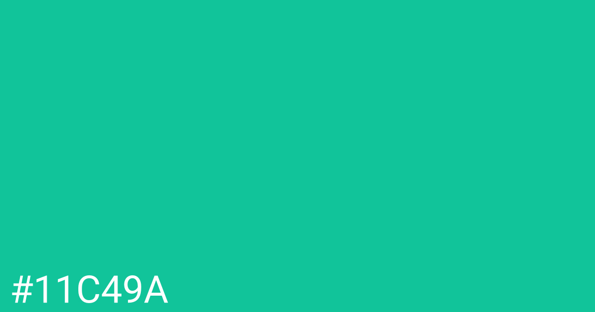 Hex color #11c49a graphic