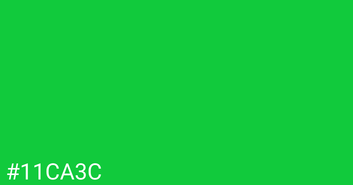 Hex color #11ca3c graphic