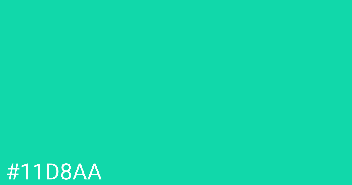 Hex color #11d8aa graphic