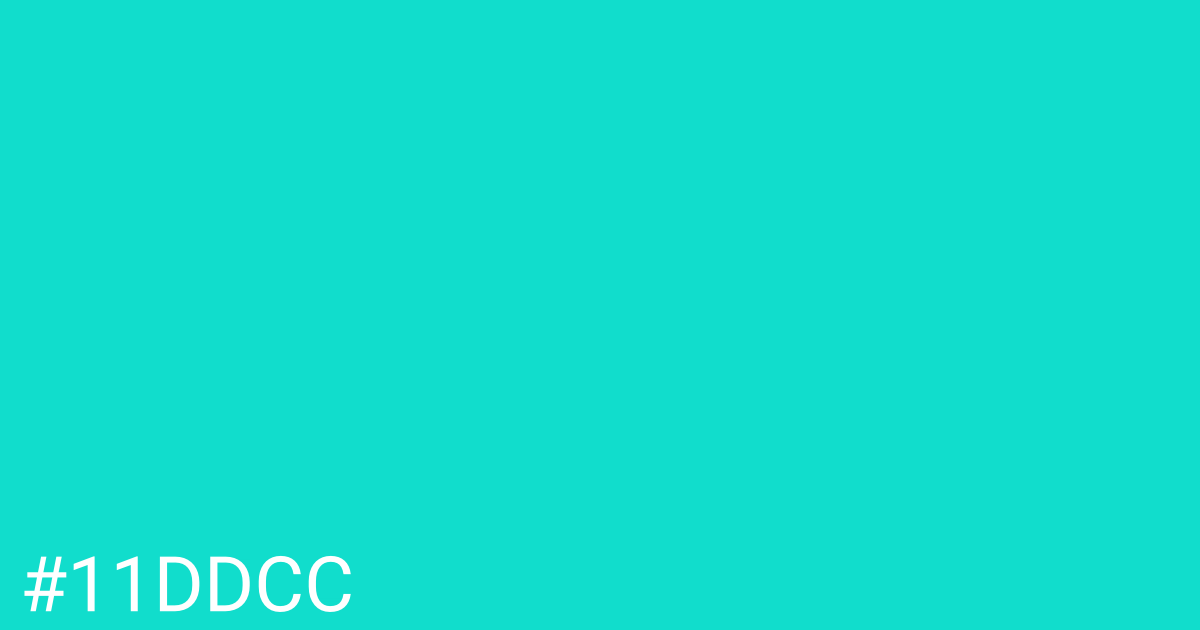 Hex color #11ddcc graphic