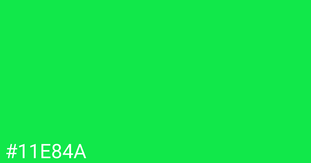 Hex color #11e84a graphic