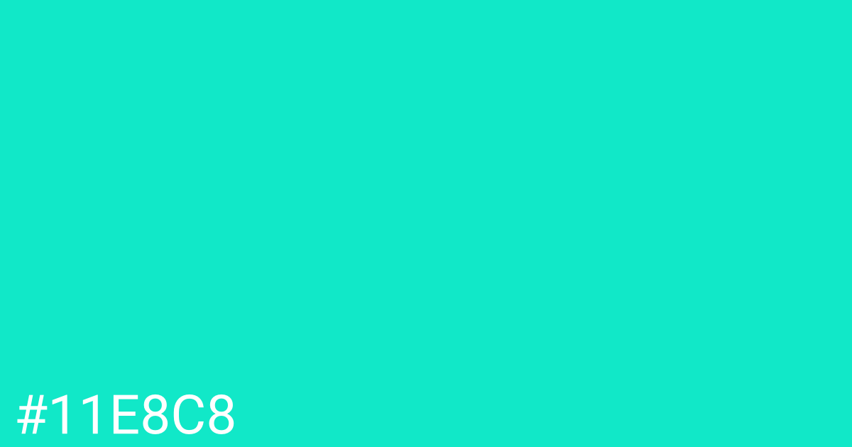 Hex color #11e8c8 graphic