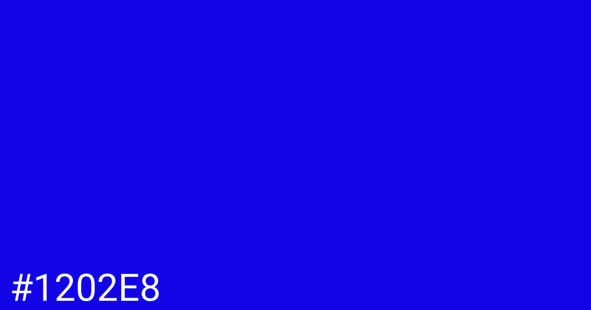 Hex color #1202e8 graphic