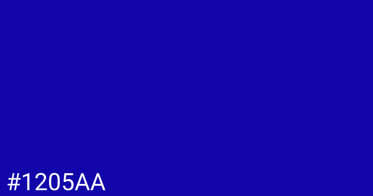Hex color #1205aa graphic