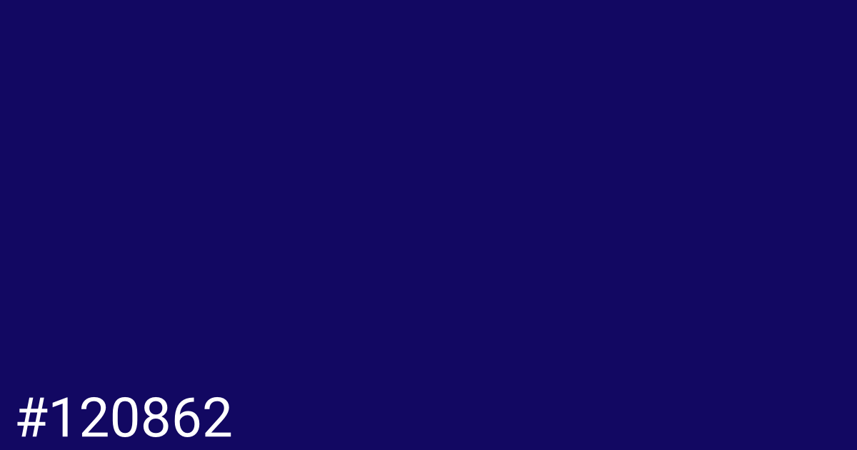 Hex color #120862 graphic