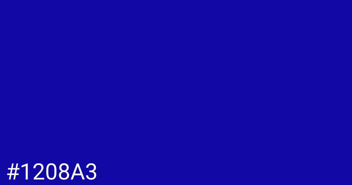 Hex color #1208a3 graphic
