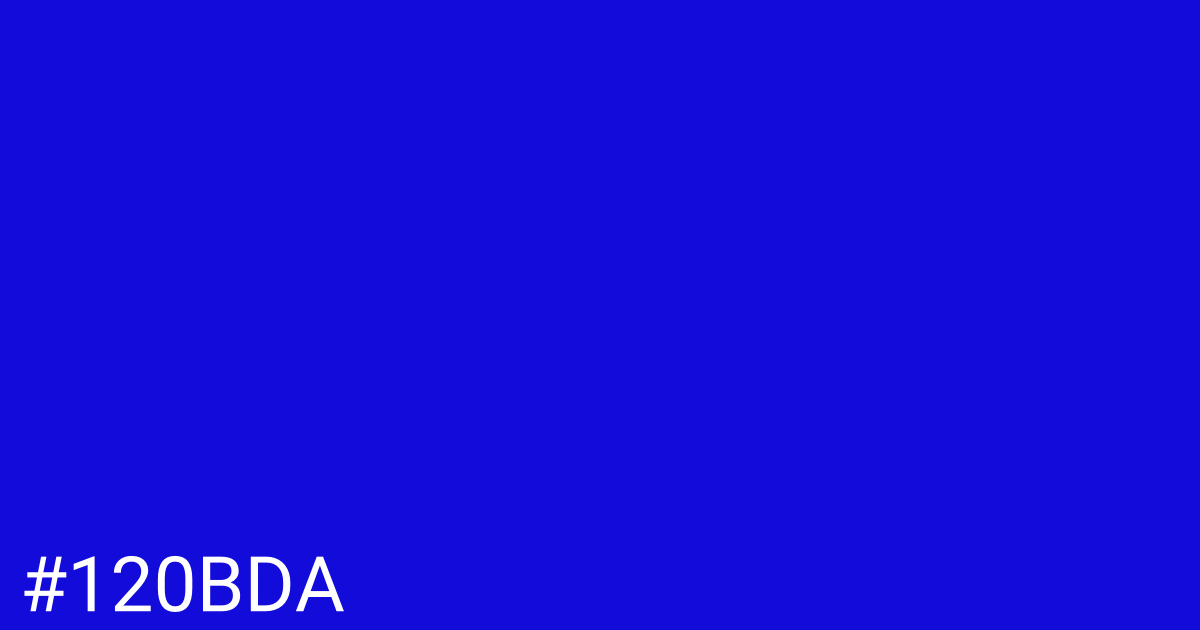 Hex color #120bda graphic