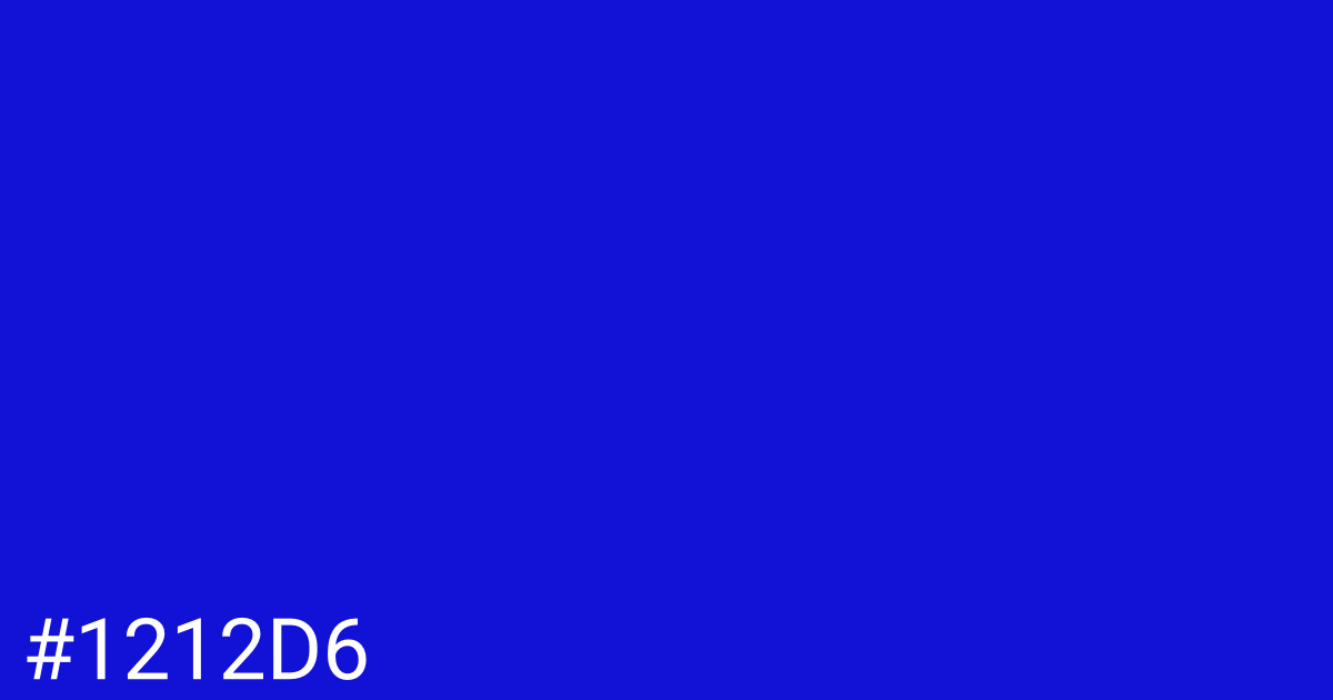 Hex color #1212d6 graphic