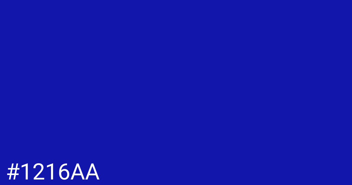 Hex color #1216aa graphic