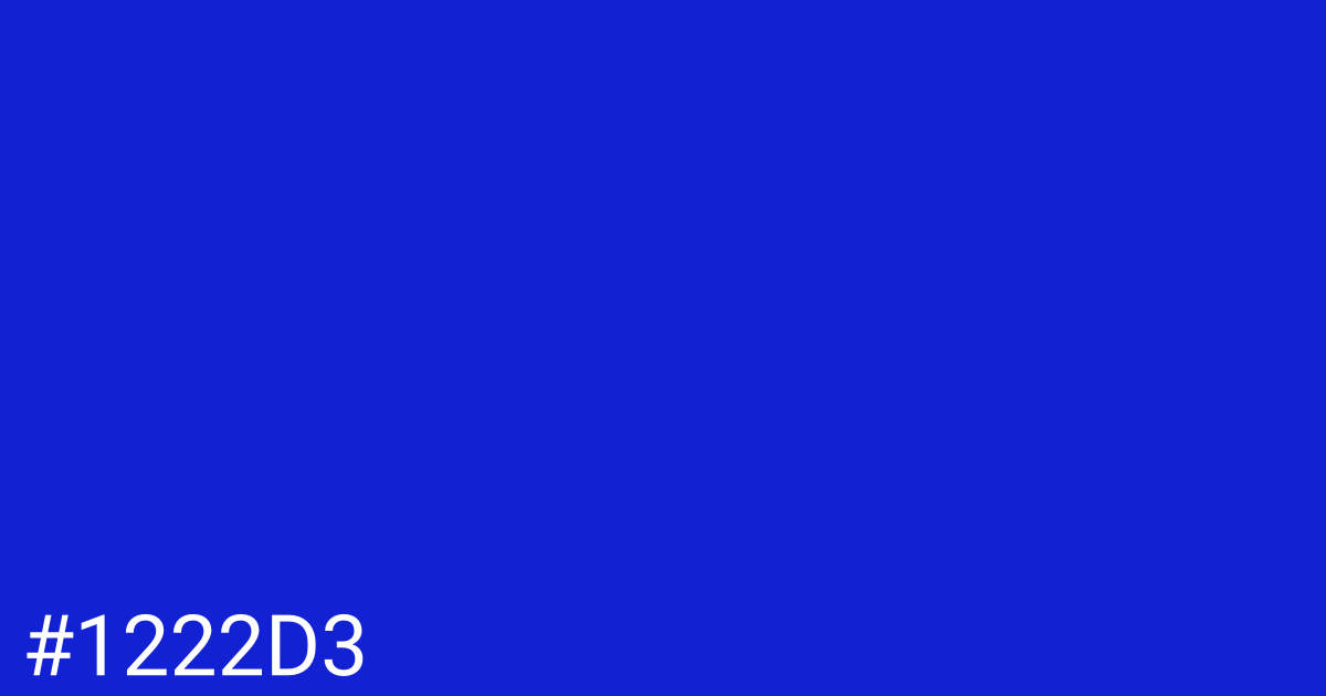 Hex color #1222d3 graphic