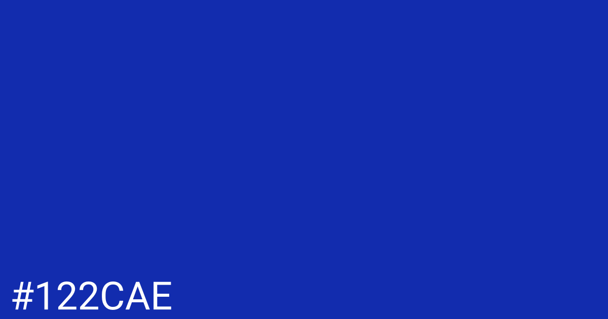 Hex color #122cae graphic