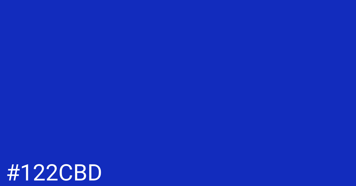 Hex color #122cbd graphic