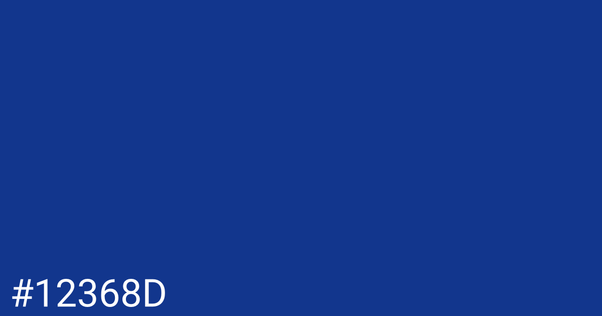 Hex color #12368d graphic