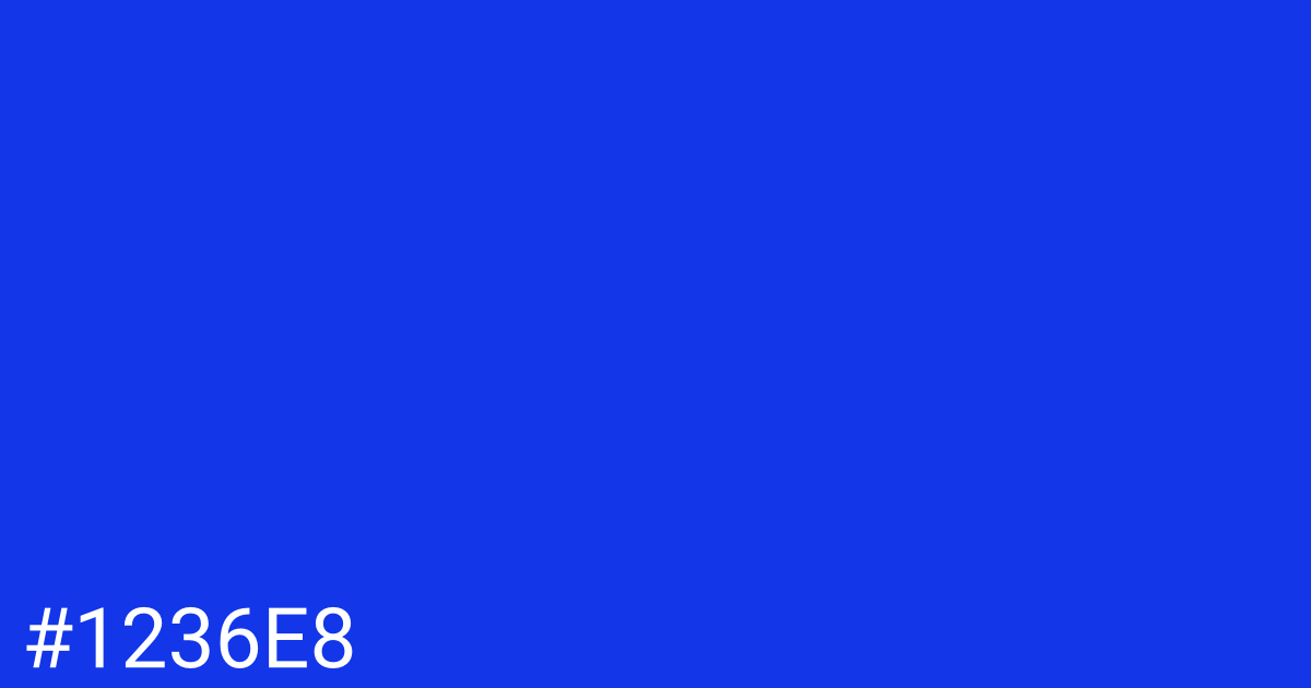 Hex color #1236e8 graphic