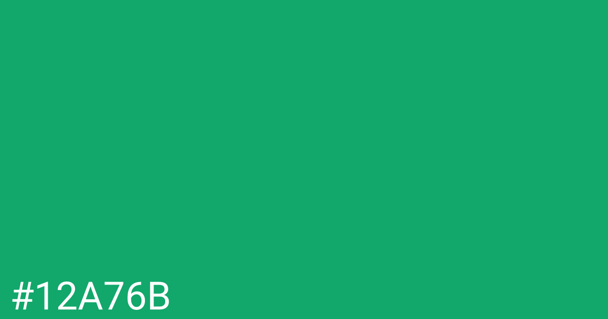 Hex color #12a76b graphic