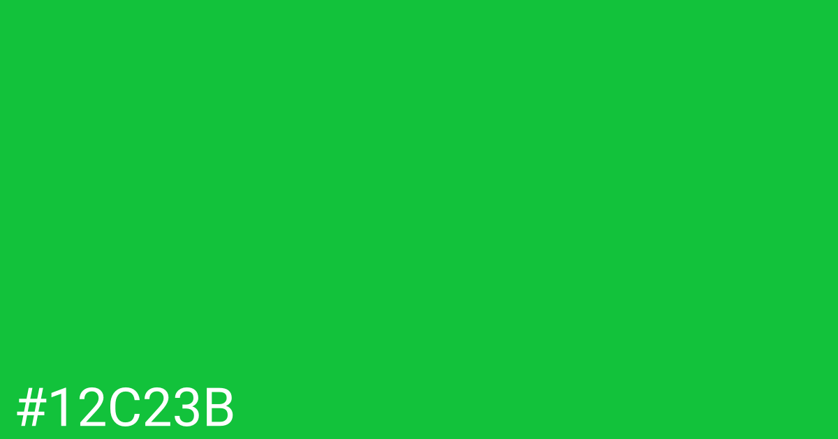 Hex color #12c23b graphic