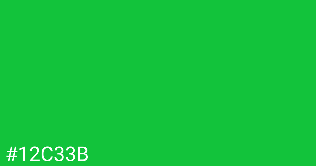 Hex color #12c33b graphic