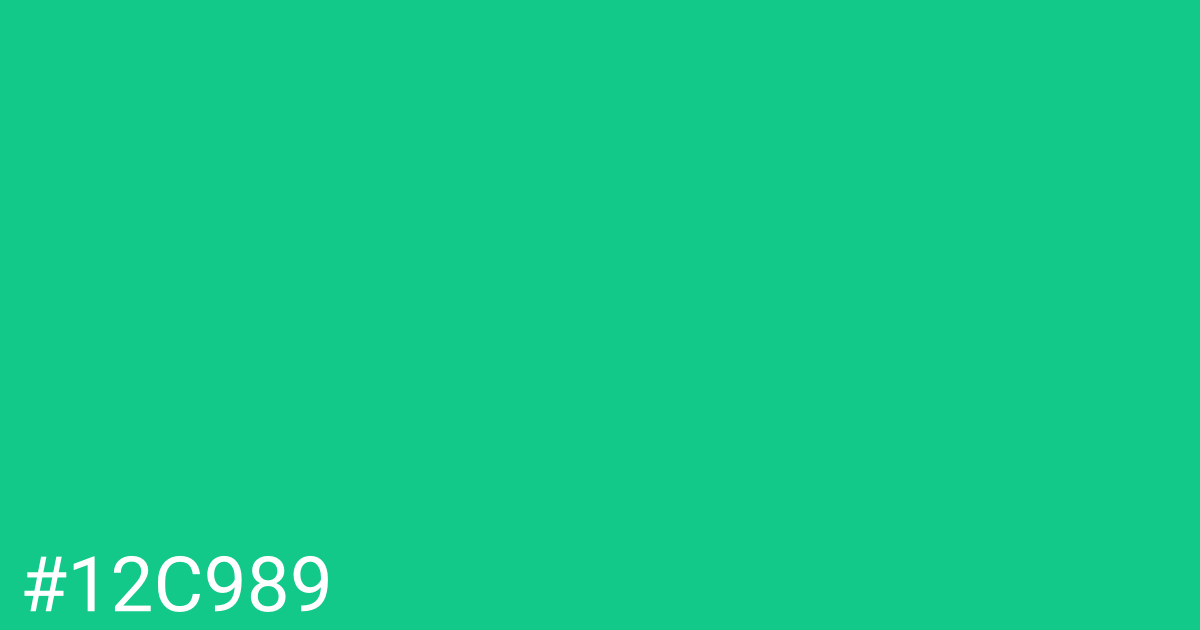 Hex color #12c989 graphic