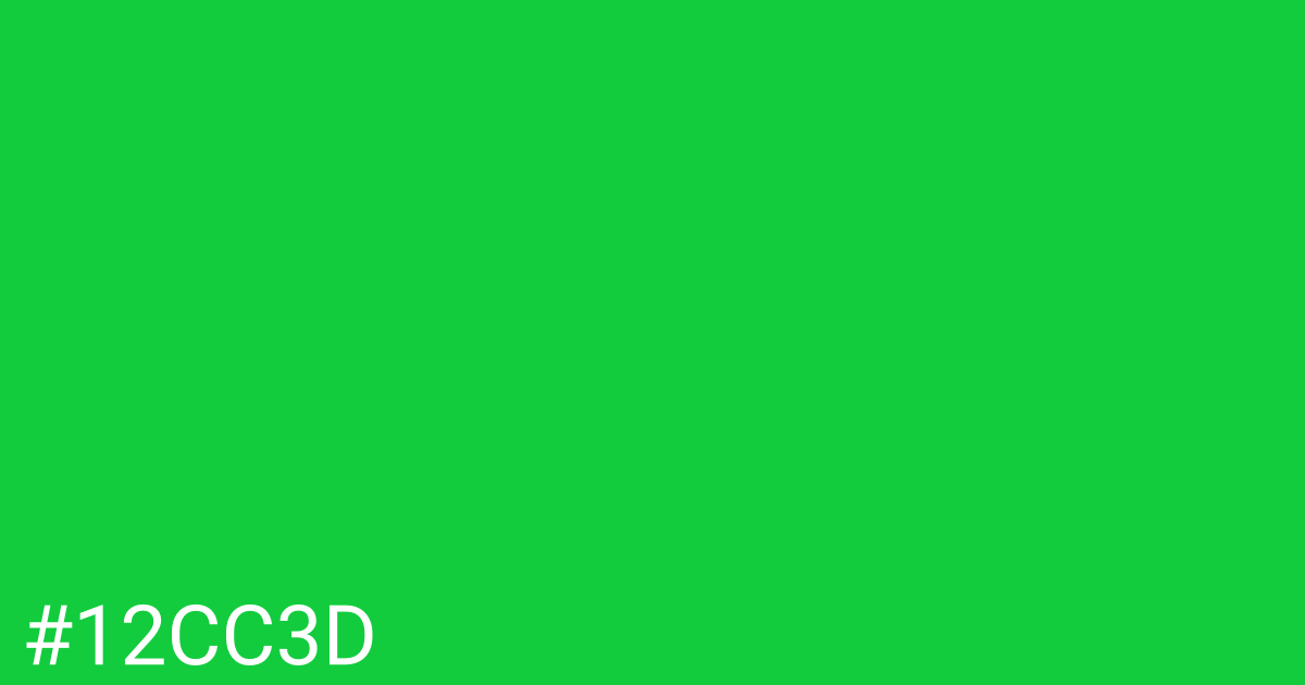 Hex color #12cc3d graphic