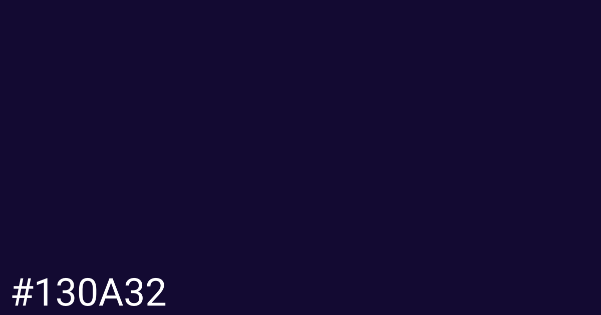Hex color #130a32 graphic