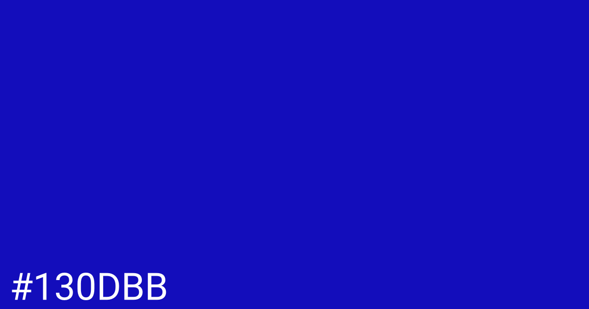 Hex color #130dbb graphic
