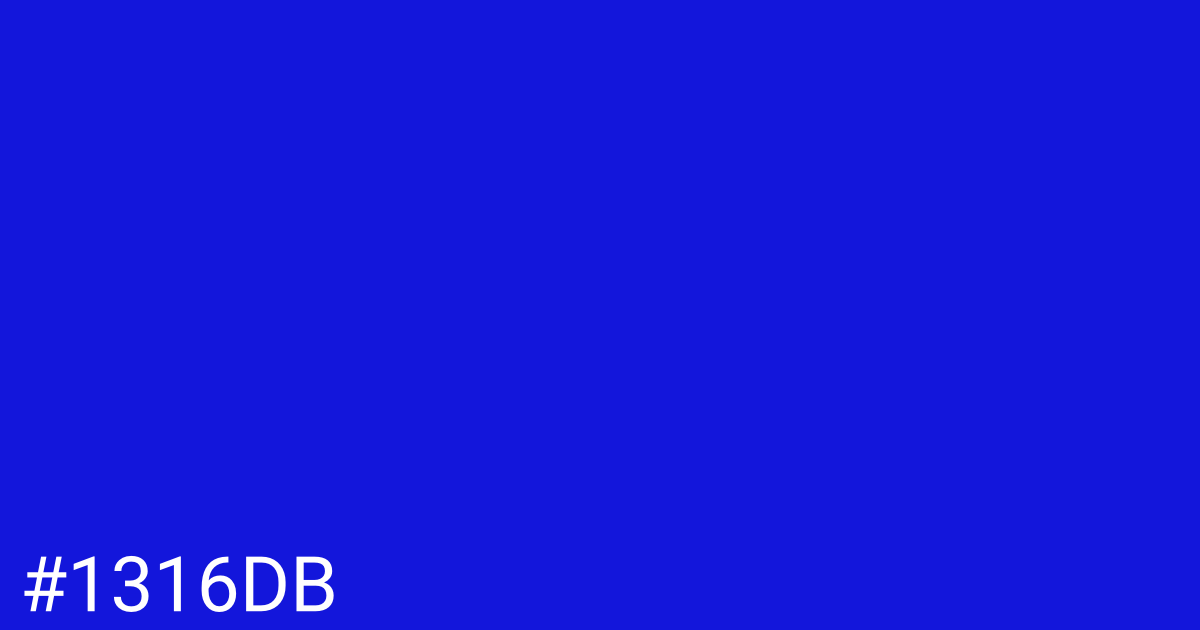 Hex color #1316db graphic
