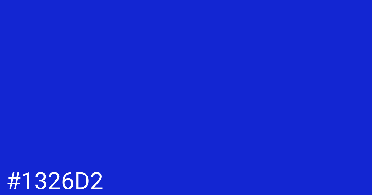 Hex color #1326d2 graphic