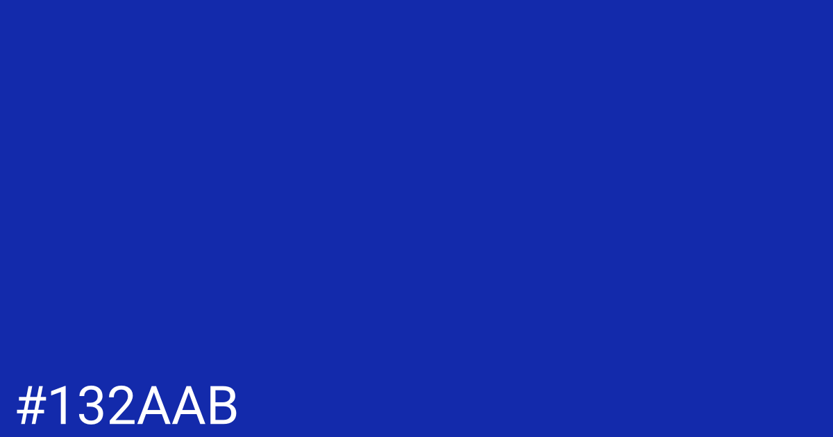 Hex color #132aab graphic