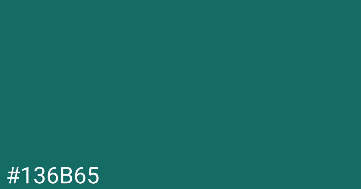 Hex color #136b65 graphic