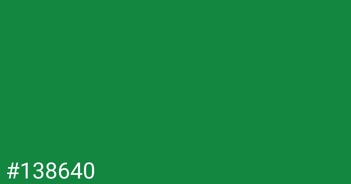 Hex color #138640 graphic