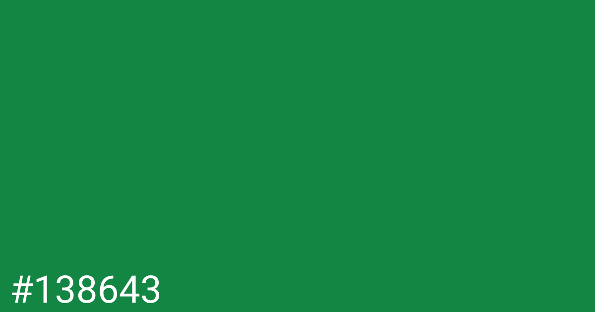 Hex color #138643 graphic