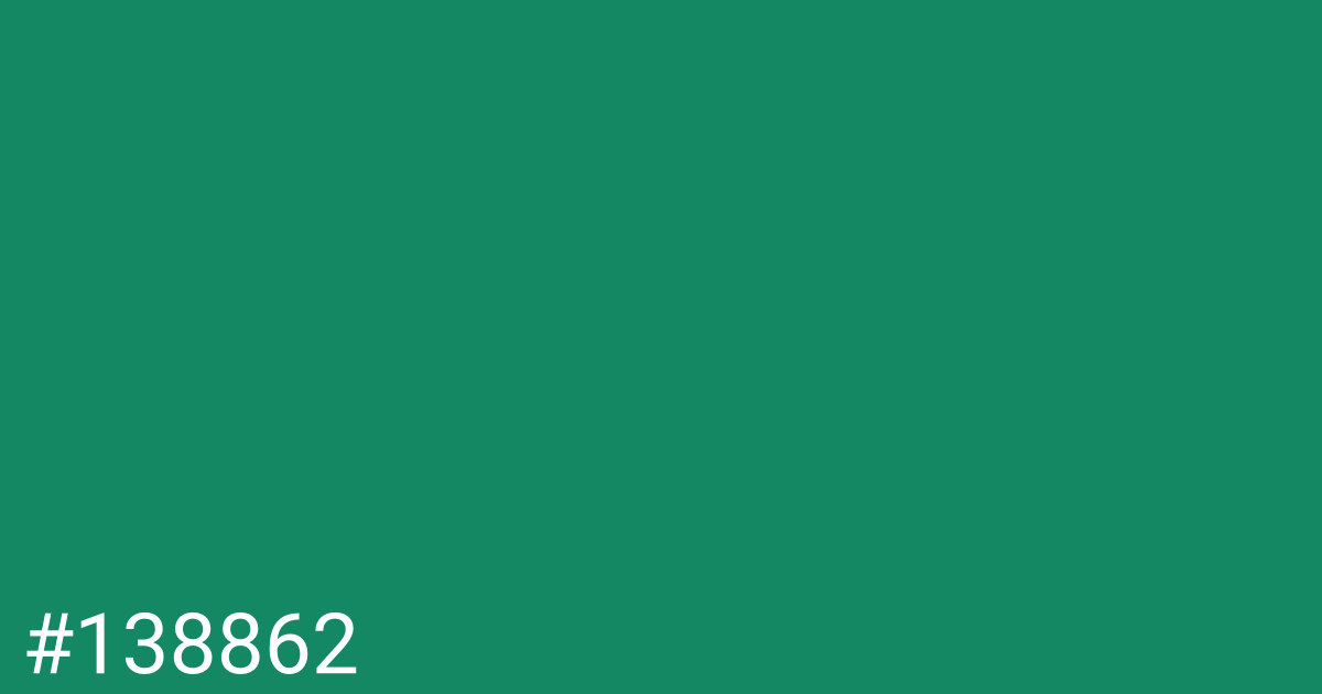 Hex color #138862 graphic