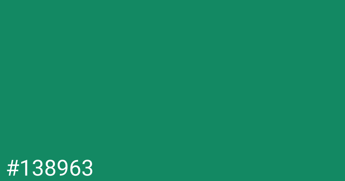 Hex color #138963 graphic