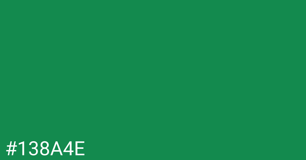 Hex color #138a4e graphic