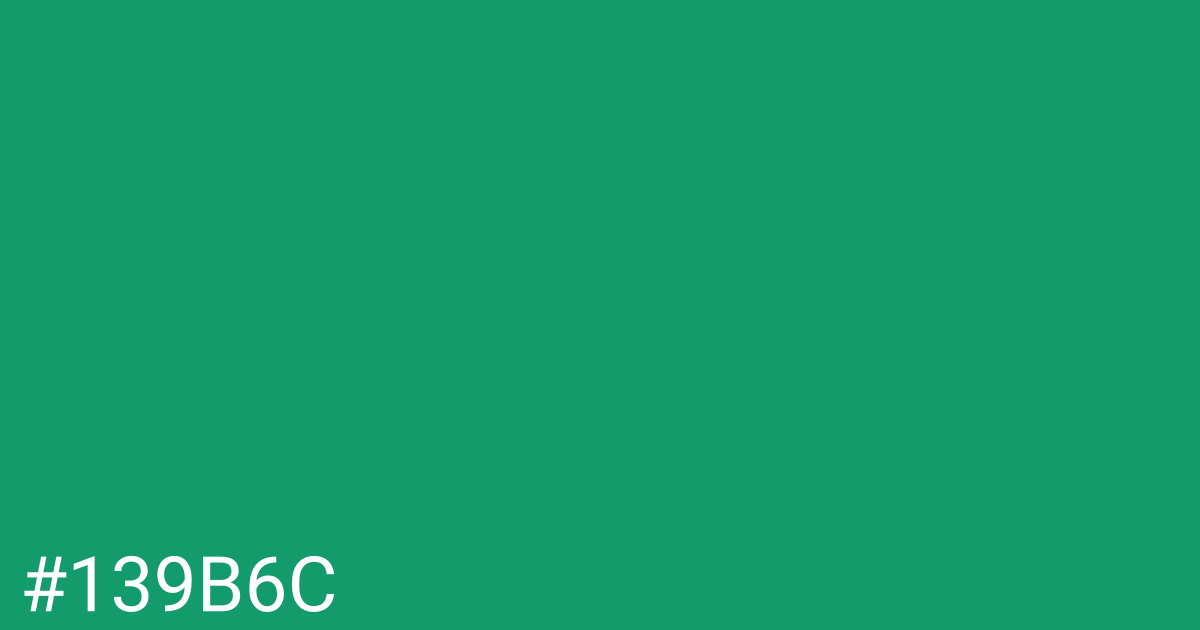 Hex color #139b6c graphic
