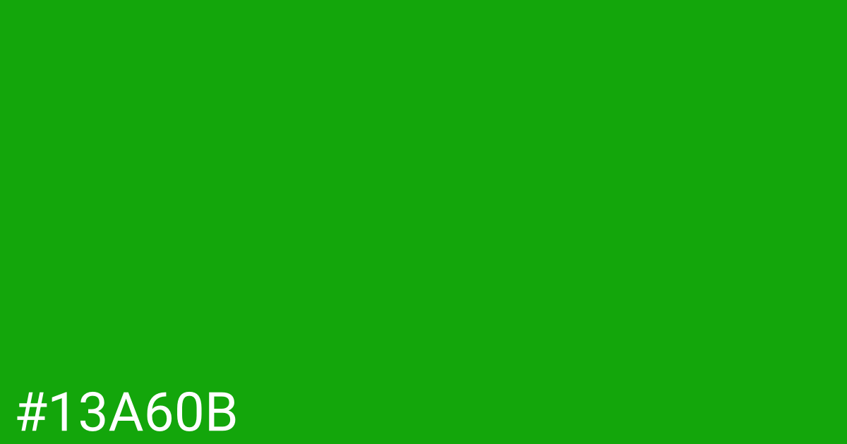 Hex color #13a60b graphic